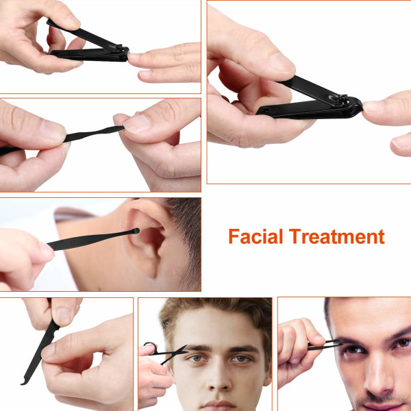 Manikyr Set Personlig vård Nagelklipper Kit Lyx manikyr 8 i 1 Professionell Pedikyr Set Grooming kit Julklapp till män Man Pojkvän Par