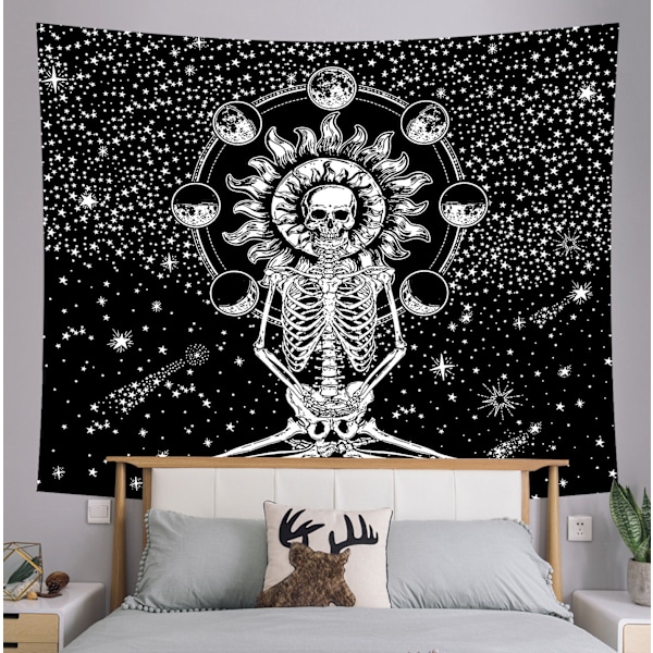 Pääkallo Seinävaate Meditaatio Luuranko Seinävaatteet Seinäkoriste Olohuoneeseen Makuuhuoneeseen (Pääkallo, L/150x200cm)