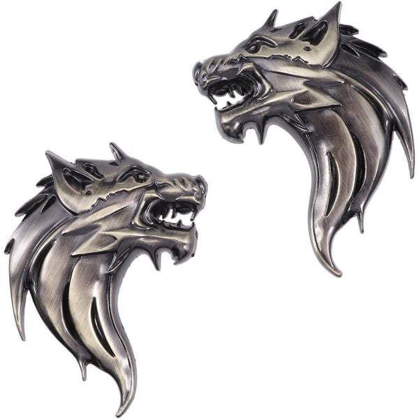 2st 3D metall Wolf Head bil klistermärke och dekal Badge Badge Reflec