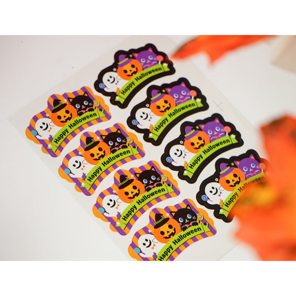 Halloween Candy Stickers Halloween Party Alien Pumpkin Spooky Cat Game Stickers För konfektförpackning 20-pack