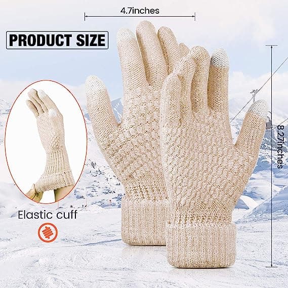 4 par dame vinter touch screen handsker varm fleeceforet strik