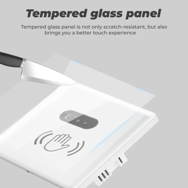 SMATRUL Vegg Smart Lysbryter Infrarød IR-sensor Ingen behov for berøring EU 220V 110V Glasskjermpanel Elektrisk strøm på av lampe white