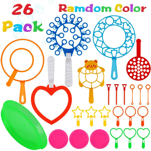 15-28st Set med stora bubbelstavar för barn, sommaraktiviteter utomhus, festtillbehör, jättebubbelmakare med bricka, lämplig för alla åldrar 26pcs