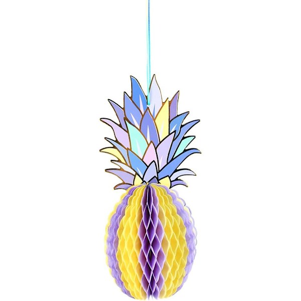 Ananas Fest Dekorationer Honeycomb Bordpynt og Hængende Dekorationer til Hawaiian Luau Tiki Strand Bryllup Tropisk Frugt Sommerfest, Mul