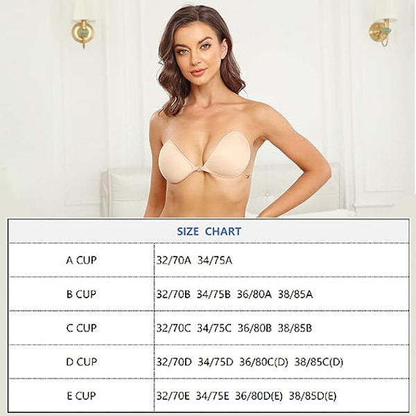 2 Par C-cup Stroppeløse Usynlige Blank Klut Runde Cuper Samlende Pustende Silikon Brystpatch Badedrakt Bryllupskjole Nipple BH Brystpatch