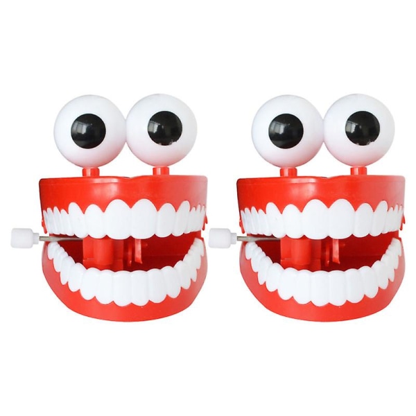 2 nya konstiga leksaker med kedjebandsögon och stora vita tänder
