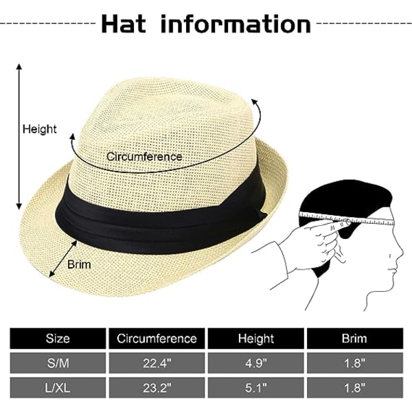 Herr/Kvinnor Summer Classic Short Rim Beach Sun Hat Straw Fedora Hat