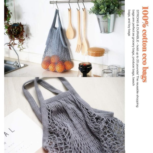2 stycken mesh Återanvändbara bomullsnät mesh -100% bomull, nät bomullssnöre (orange)