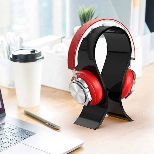 Akryl Hovedtelefonholder Gaming Headset Holder/Hænger, Ekstra Tyk - Sort