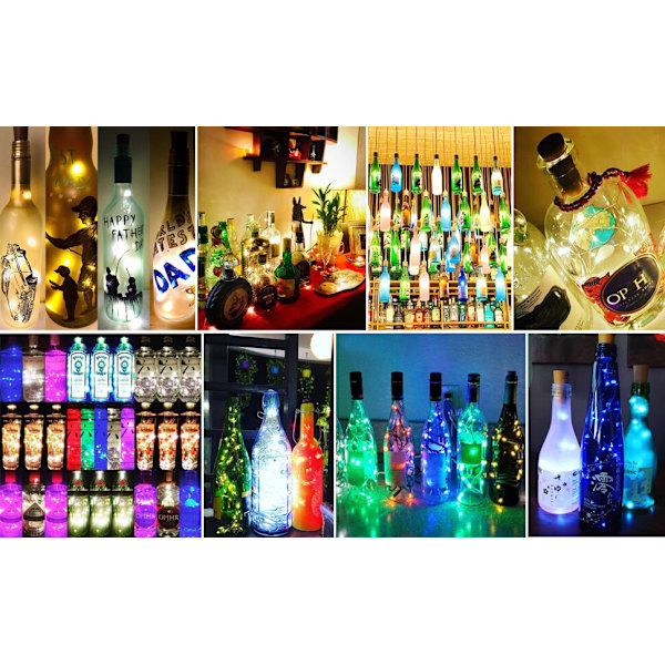 10 vinflaska ljus String Fairy Light Festival Fest Bröllop Decartiaon Kork Koppartråd String LED Garland Jul LED-lampa