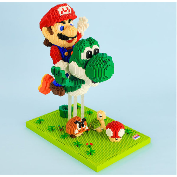 Flight Super Bros Mario Block Micro Building Block Tecknad Anime Figurer Docka Samlarobjekt Modell DIY-tegelleksaker för barn