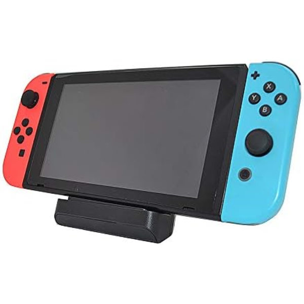 Switch Lite Laddningsställ - Mini Charging Display Dock med USB Typ C-port för Nintendo Switch/Switch Lite 2019 Portable Gaming System (svart)