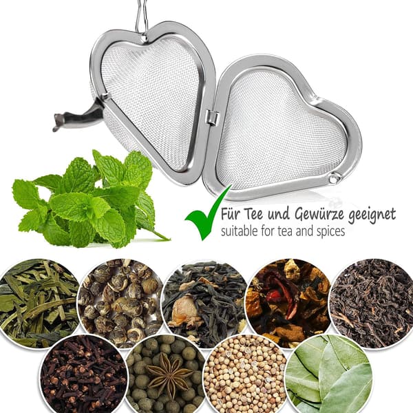 4X Te-si i rustfrit stål - Te-infuser til løs te og krydderier - Te-filter - infusers