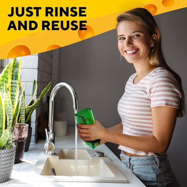 Humane No Kill Live Catch and Release Mouse Traps, Reusable with Cleaning Brush - 2 Pack green