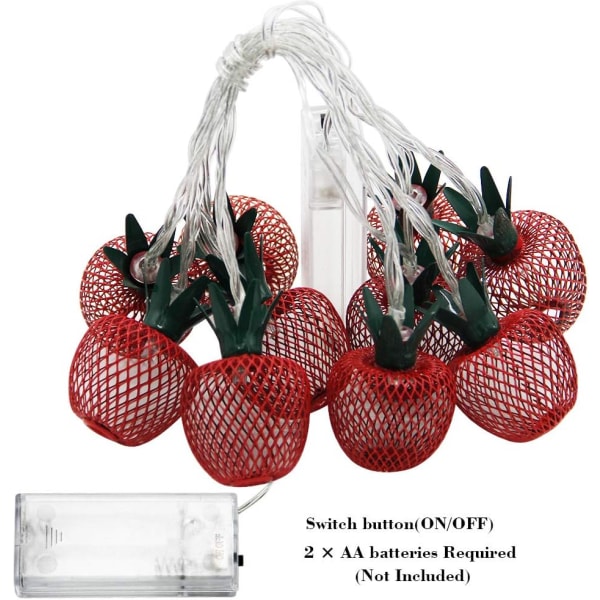 10 LED Apple String Lights Metal Mesh Batteridrivna Fairy Lights för sovrum bröllop Inomhus Utomhus Hem Party