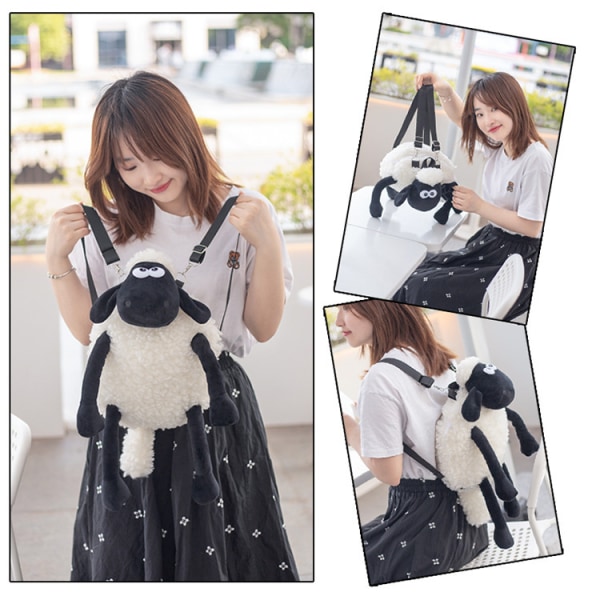 1 stk 40 cm Shaun the Sheep Personlighet Trend Plysj Tegneserieveske Ryggsekk Allsidig Skulderveske Barneryggsekk