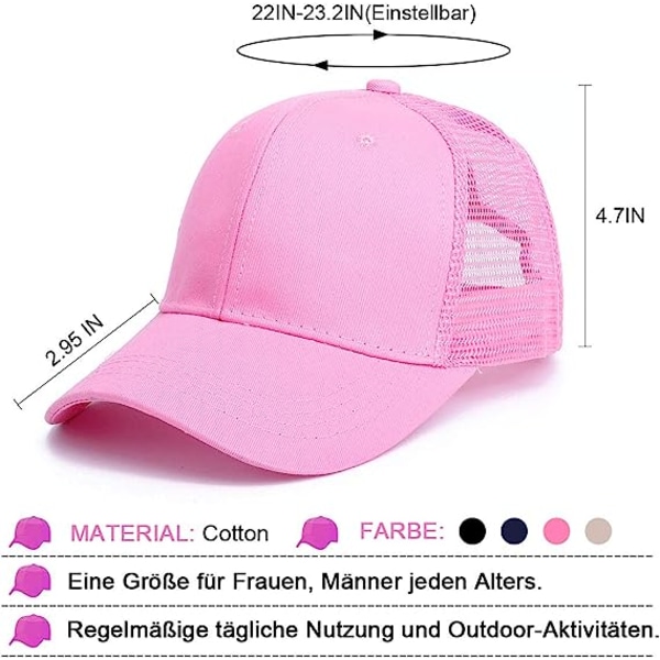 Cap unisex , sportig cap Klassisk vanlig vintage sportmössa för golfsolhatt, rosa
