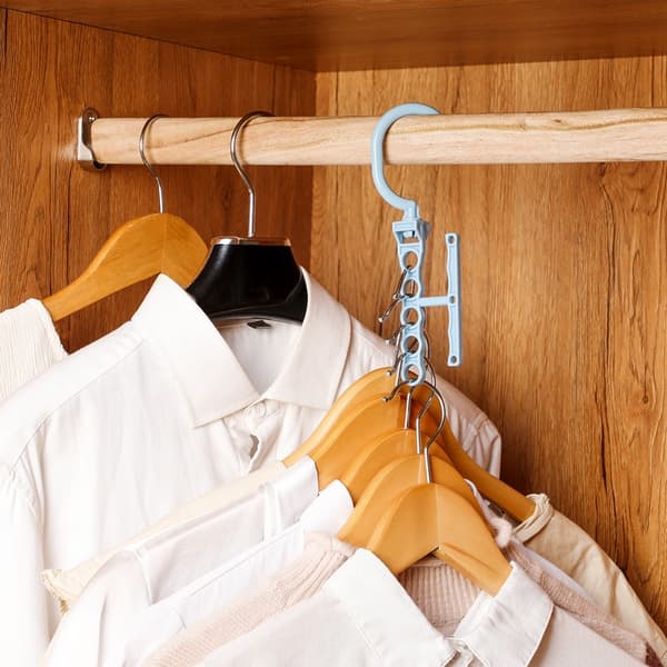 10 stk. Krok Solid Plassbesparende Plastikkleshenger for Garderobe (rosa)