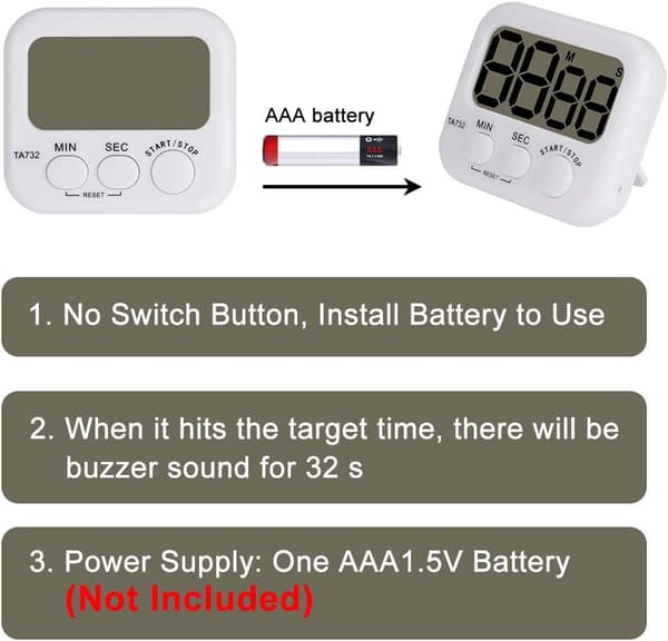 Digital Timer, 2-pak Basic Høj Lydstyrke Alarm Nedtællings Digital Timer Køkken Timer Begivenhed Timer