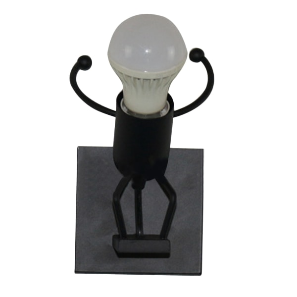 Hoppende Liten Mann LED innendørs vegglampe, moderne vegglampe, E27 retro metallampe (svart)