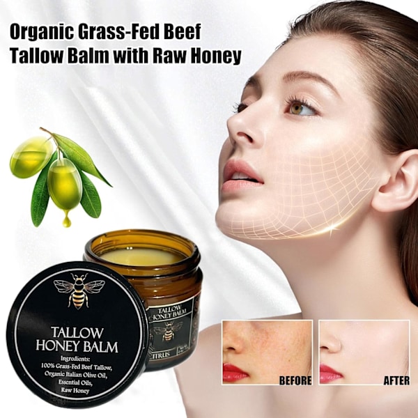 Ansiktsvård Beef Tallow Honung Hudvård Beef Tallow Hudvård Beef Tallow Hudvård Beef Tallow Naturlig vild honung