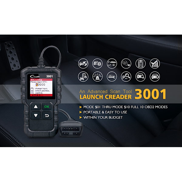 OBD2 kode læser scanner læser 3001 EOBD køretøjs diagnostisk værktøj CR3001