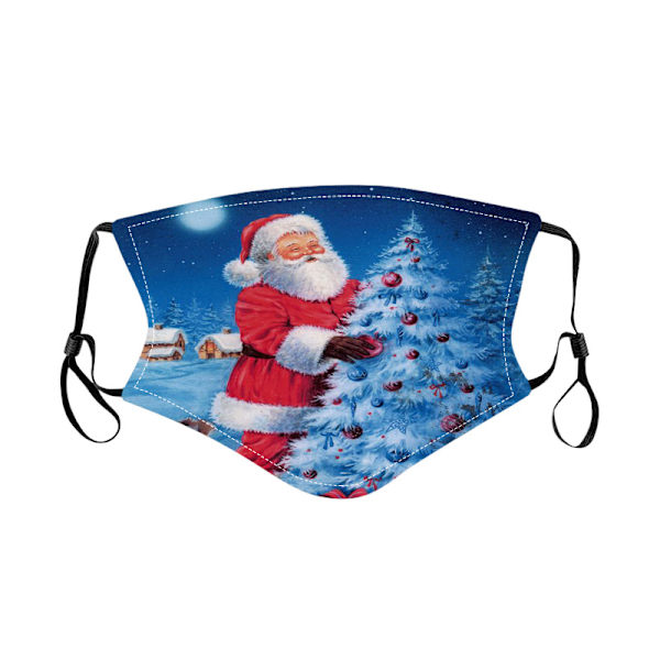 Julemaske Print Voksen Bomuldsmaske Vaskbar Tegneserie Klud Ma
