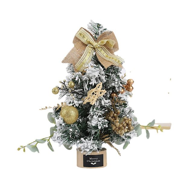Guld mini juletræ 30cm simulation skrivebordsplante kontor dekorationer julepynt