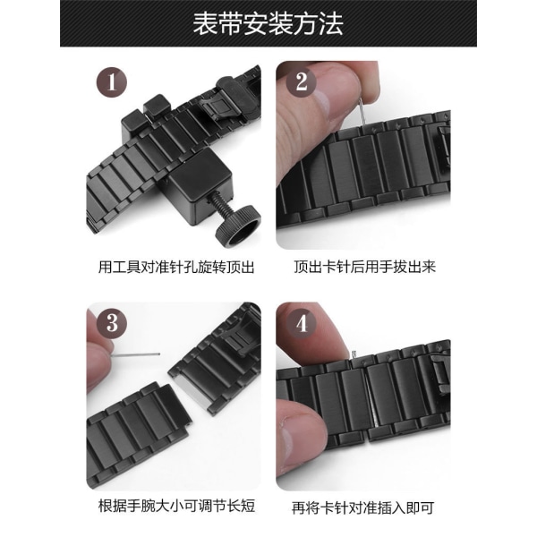 Kompatibel Apple Watch Ultra Metal Armband Herrarmband i rostfritt stål iWatch 8 Ultra 38/40/41 mm, 42/44/45/49 mm, Titanium black