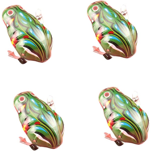 4st Metall Mekanisk Spring Frog Toy Funny Jumping Frog Toy Klassisk tenn Wind Up Grodor Hoppleksaker Party Favor Tog Present (groda, 4ST)