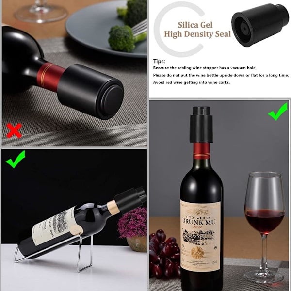 [2 PACK]Vinflaskproppar, riktiga vakuumvinproppar, återanvändbar vinkonserver, vinkorkar som håller sig fräscha, de bästa julklapparna till vinälskare.