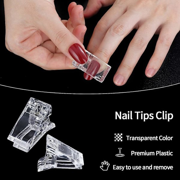 15 st Nagelklämma: Nagelspetsklämma för snabbbyggnad Polygelspikformer Nagelklämmor Kit för polygel Finger Nail Extension UV LED Builder Clamps Manikyr