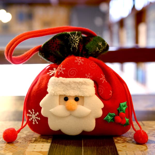 Julstrumpa välsignelse påse äpple låda förpackning vänner jul liten presentpåse för barn