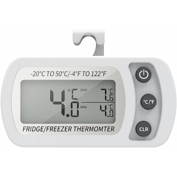 Digital kyltermometer, vattentät frystermometer med krok, lättläst LCD-skärm, max/min inspelningsfunktion, perfekt för hemmet, restauranger och