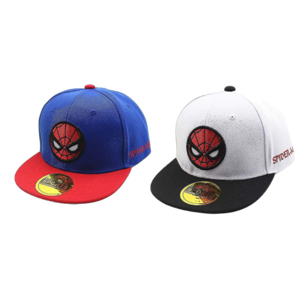 2 st Boy Girl Baseball Cap Barn Snapback justerbar sporthatt (vit+blå)