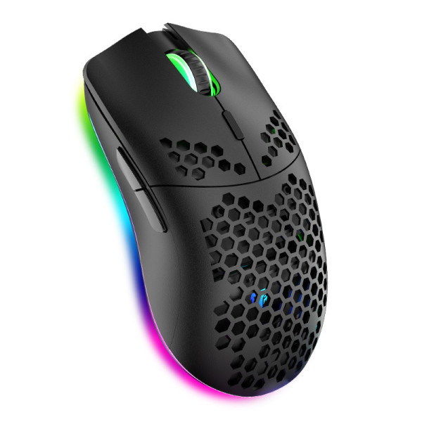 Ultralet RGB Gaming Mus | Honeycomb Skal | 65 Gram | maks. 12000 cpi | USB Kabel | 6 programmerbare knapper | On-Board Hukommelse | Anti-skrid Grip