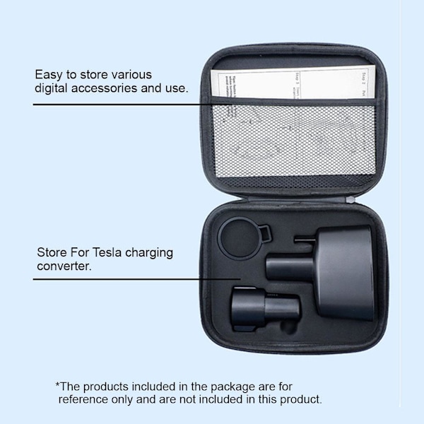 Tesla CCS1 J1772 Oplader Opbevaringstaske Oplader Adapter Organizer Rejseetui Opladningstilbehør til elbil
