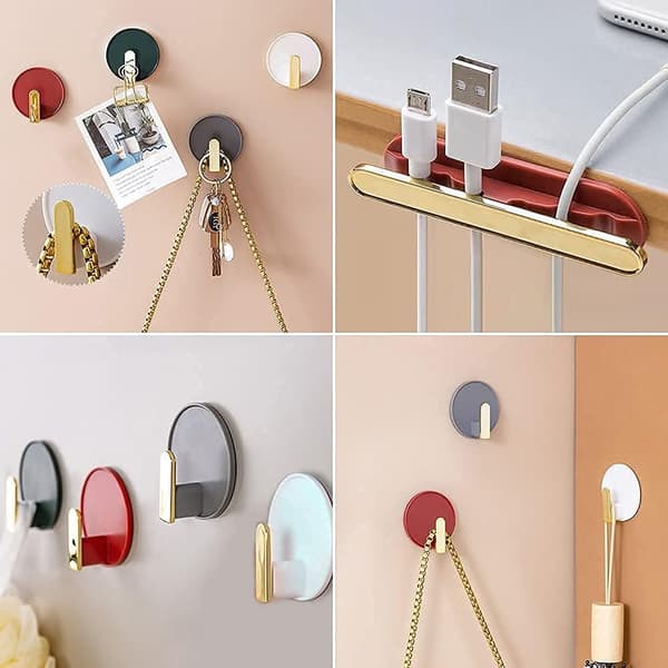 Stark, icke-märkande sugkrok Sticky Hook Set (dubbelkrok)
