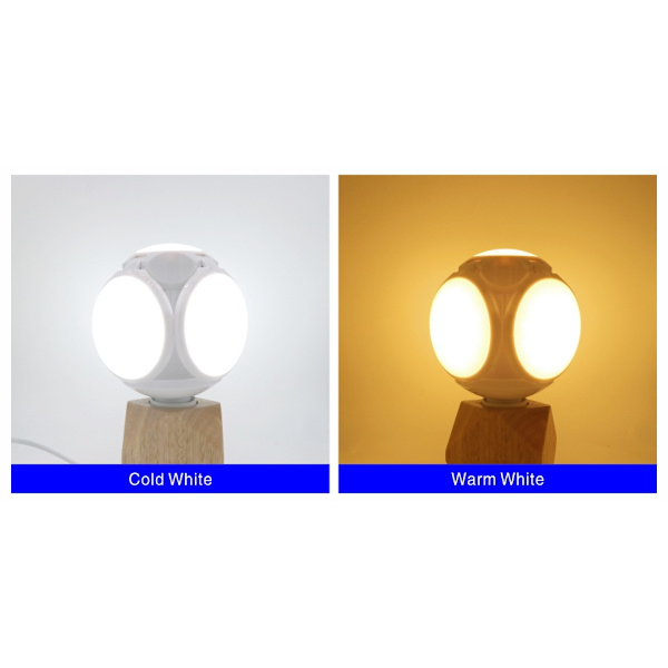 1st Kallvit 40W E27 LED Fotbollsljus Deformerbar Lampa Ingen Strobe Ingen flimmer Vikbar Glödlampa Kall Vit För Hem Inomhus Lager Garage