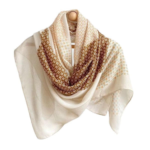 Höst Vinter Bomull Linne Scarf Dam Linne Colorblock Print S