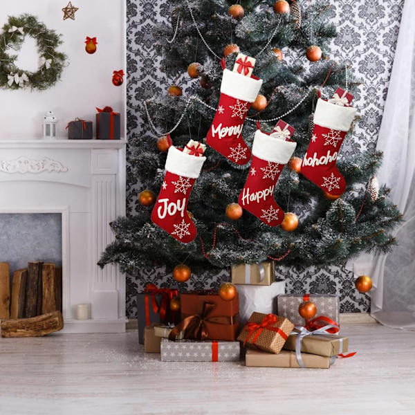 God Jul Strømper 1 Pakke, 45 cm Plysj Store Julestrømper, Personlige Juletre Hengende Strømper Dekorasjoner Ornamenter