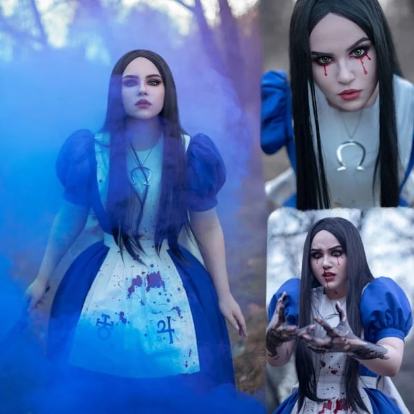 Anime Alice Princess -mekko, piikatytön esiliinamekko, Game Madness Returns Alice Cosplay -asu naisille ja tytöille Halloween-juhliin M