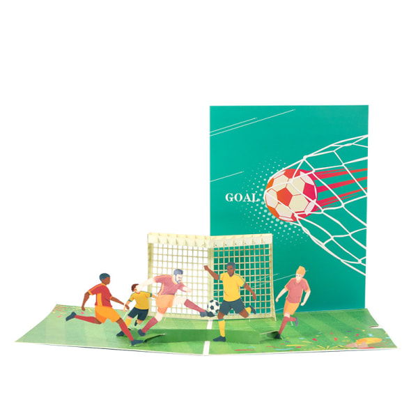 Fotboll tredimensionellt gratulationskort pappersskulptur födelsedagsönskningar kreativ present