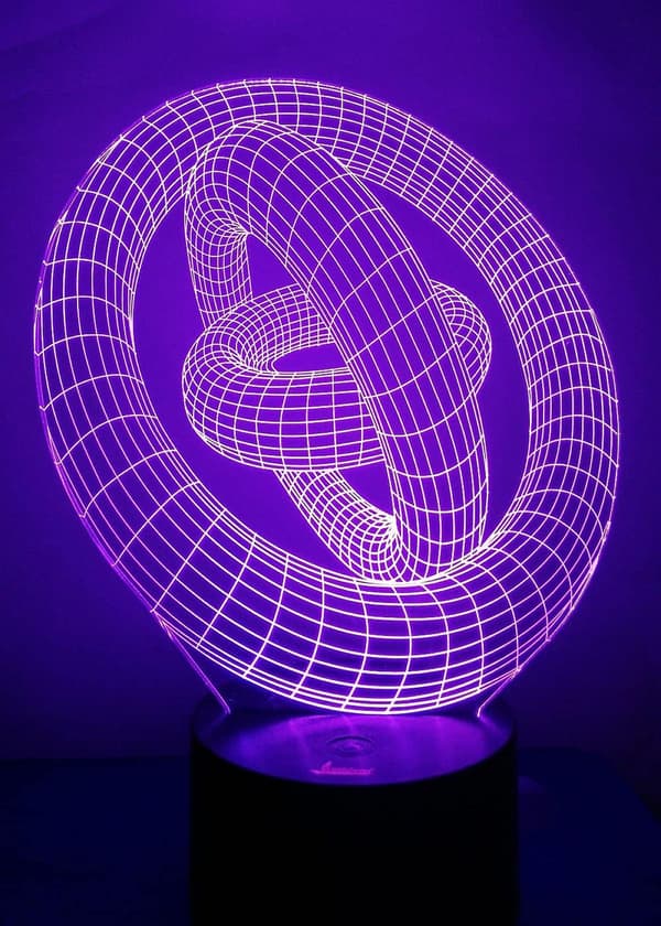 3D Ring Nattlampe LED Illusjonslampe Nattbordslampe, 7