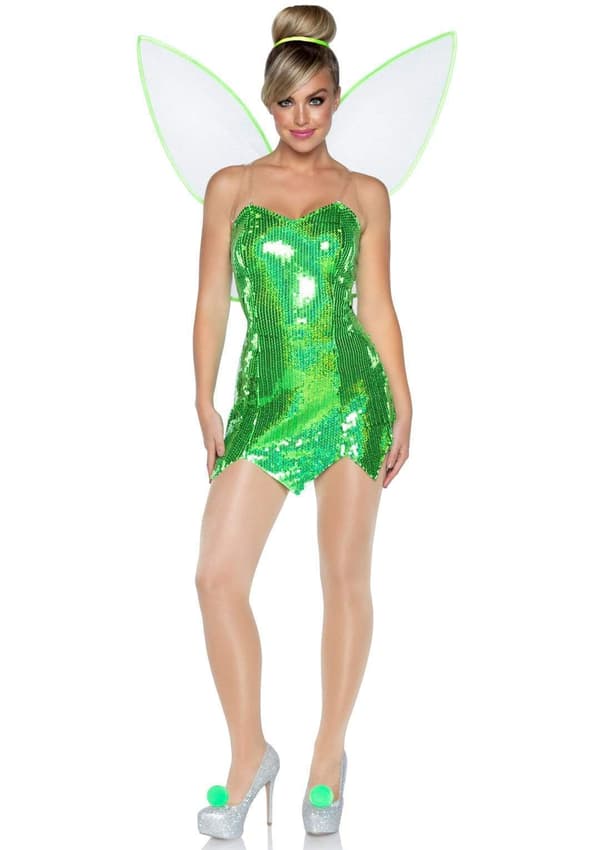 Jul Halloween Kostym Rollspel Stygg Fe Klänning Fe Vinge Kostym (Grön)