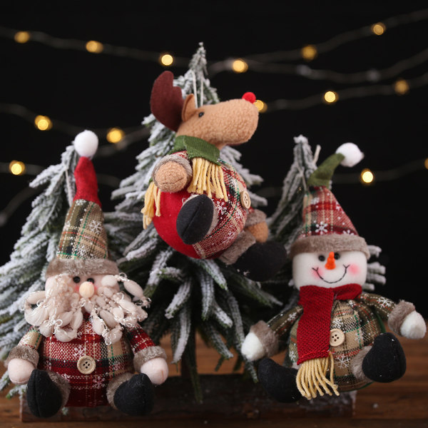 Juldekoration snögubbe älg gubbe hängande 3 stycken