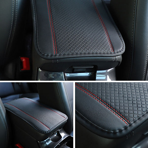 1X Bilarmstöd Cover Center Console Box Pad Protector Tillbehör Trims， Helsvart