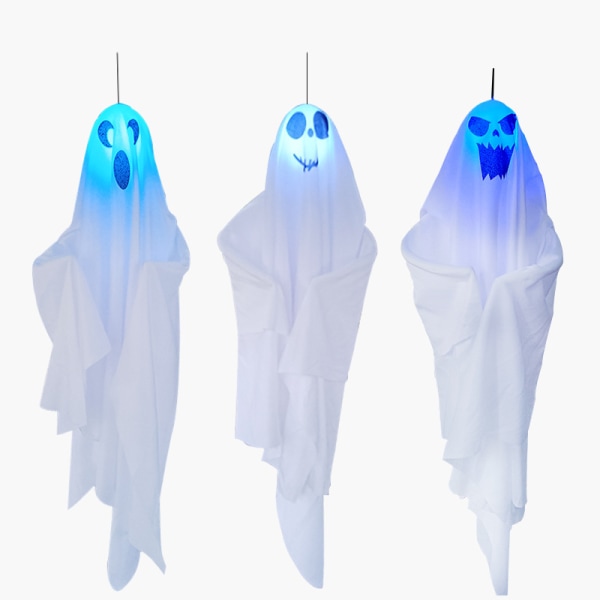3-pack Halloween festdekoration 17,7" hängande spöken, söt fluga