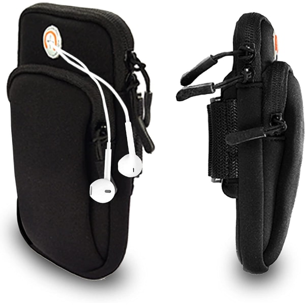 Löpararmbandshållare, rem för telefonlöpning, mobil armbandsväska (svart)