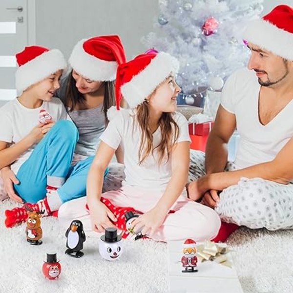 12 stk. Optrækslegetøj, Sødt juletegneserieformet optrækslegetøj, Julefødselsdagsgave til børn